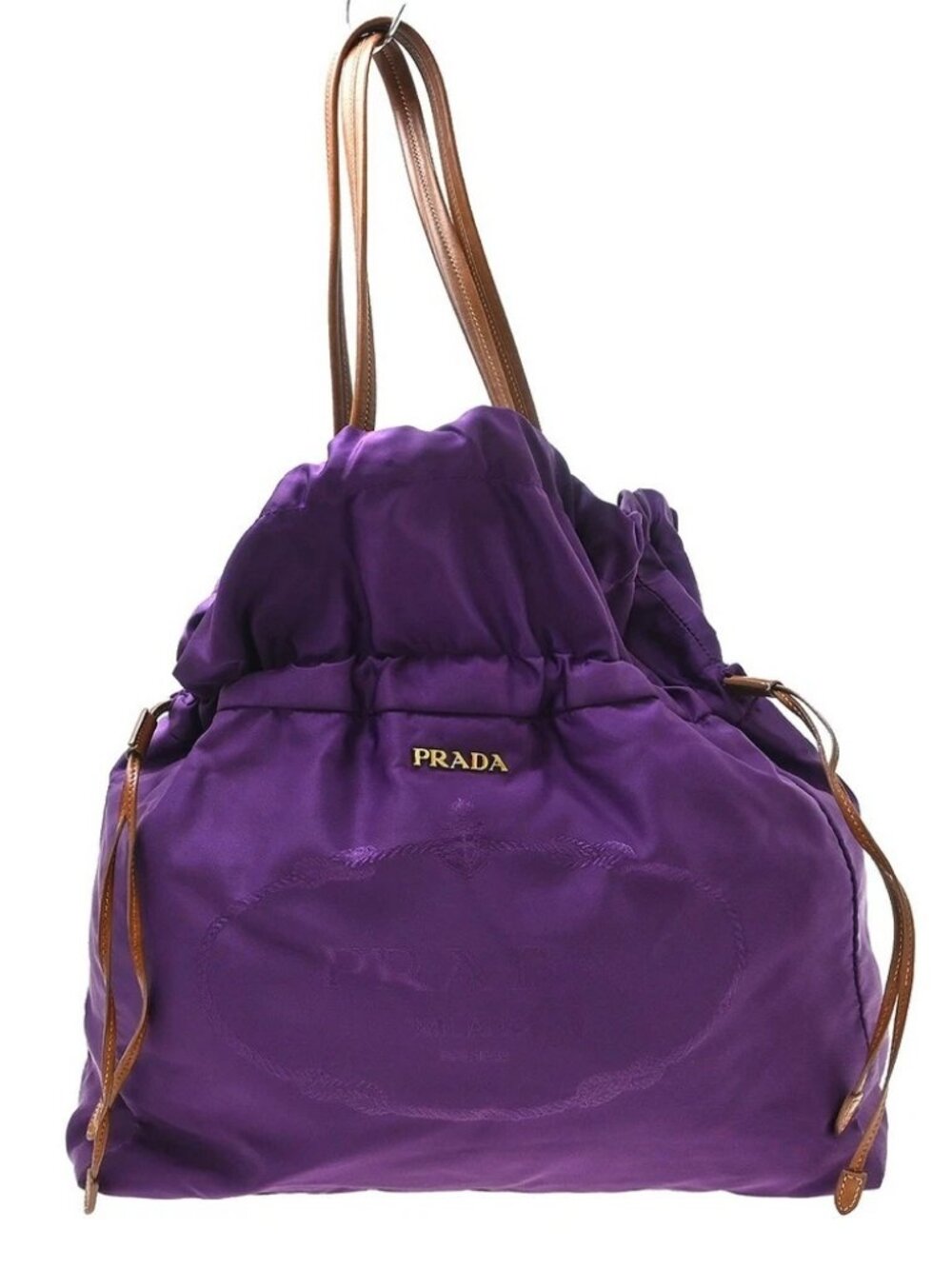 Prada Purple Khaki Nylon Handbag